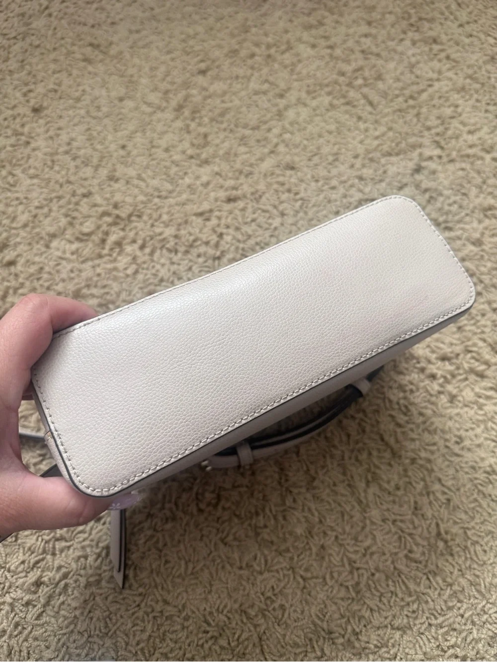 kate spade pebble leather dome crossbody in light taupe